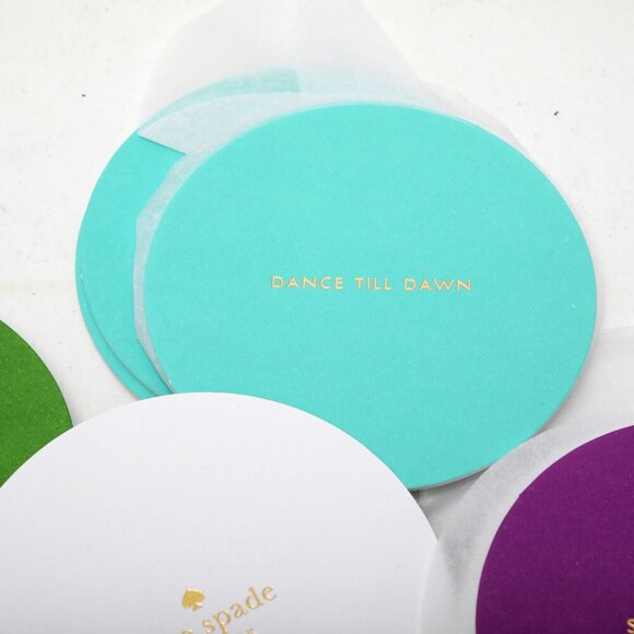 Kate Spade Round Cocktail Coasters Set of 24 Pink Purple Pink Green Blue Party - Picture 9 of 11